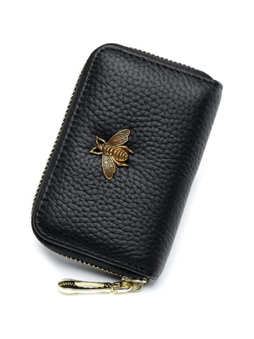 imeetu RFID Leather Card Holder Small Zipper Wallet for Women with Coin Pocket